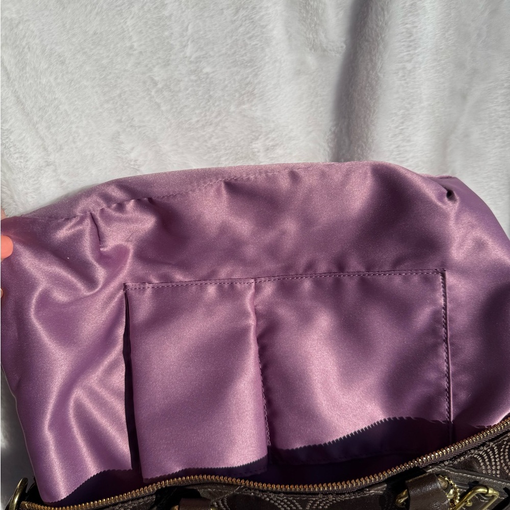 Coach Brown Satchel with Signature Monogram - Picture 7 of 10